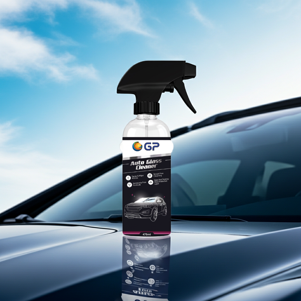 GP Auto Glass Cleaner – Streak-Free, Ammonia-Free Car Glass Cleaning Solution | Crystal Clear Shine | Safe for Windshield, Mirrors & Windows