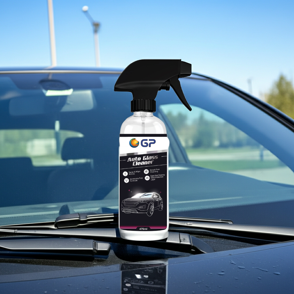 GP Auto Glass Cleaner – Streak-Free, Ammonia-Free Car Glass Cleaning Solution | Crystal Clear Shine | Safe for Windshield, Mirrors & Windows