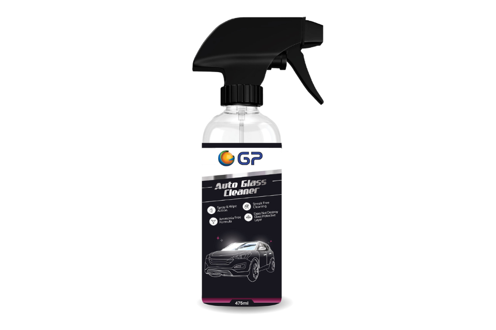 GP Auto Glass Cleaner – Streak-Free, Ammonia-Free Car Glass Cleaning Solution | Crystal Clear Shine | Safe for Windshield, Mirrors & Windows