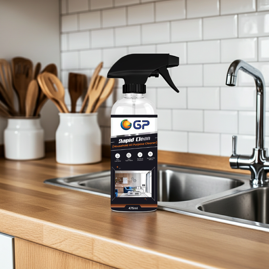 GP Rapid Clean – Household All Purpose Cleaner, Non-Corrosive, Non-Flammable, No Harmful Effects, Safe for Home and Kitchen Surfaces