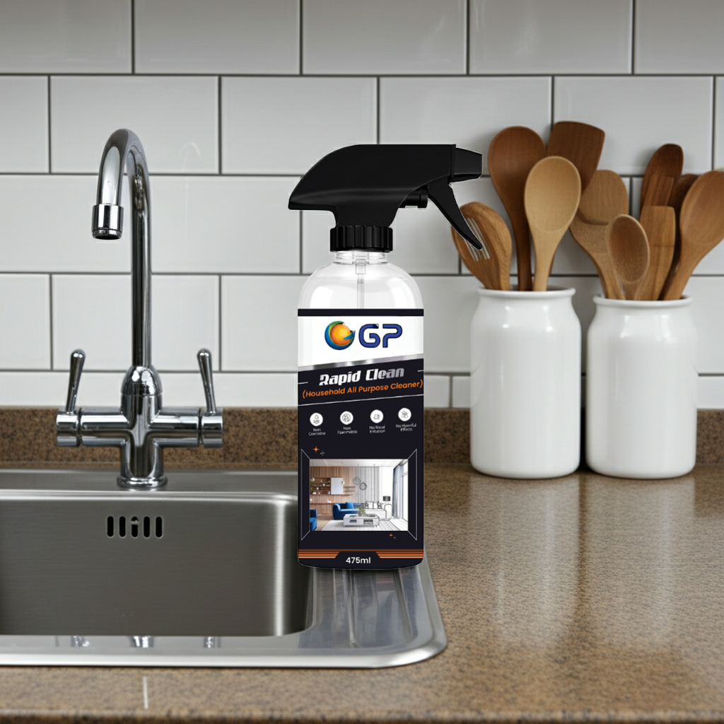 GP Rapid Clean – Household All Purpose Cleaner, Non-Corrosive, Non-Flammable, No Harmful Effects, Safe for Home and Kitchen Surfaces