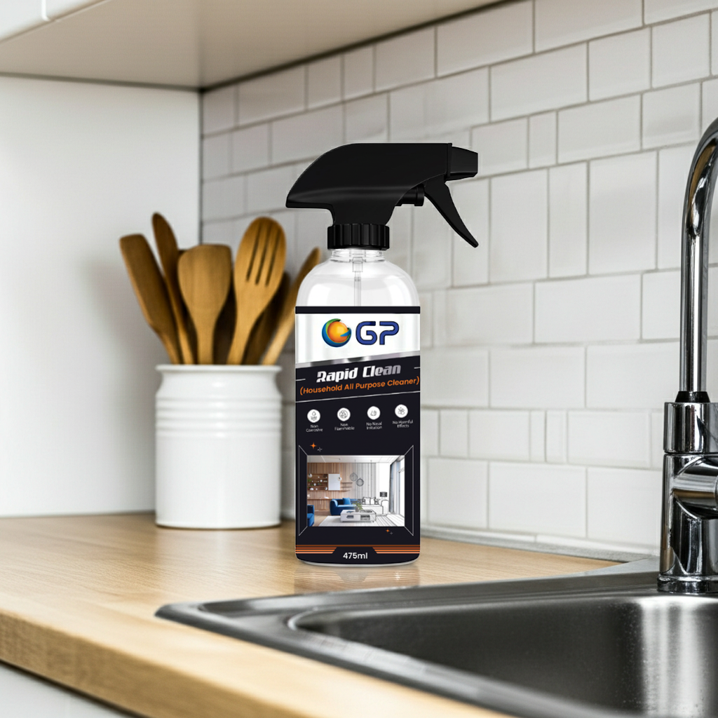 GP Rapid Clean – Household All Purpose Cleaner, Non-Corrosive, Non-Flammable, No Harmful Effects, Safe for Home and Kitchen Surfaces